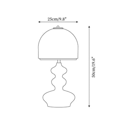 Wooden Desk Lamp with Amber Glass Shade 10 in × 20 in for Nightstand Bedroom Office Cozy Reading Light