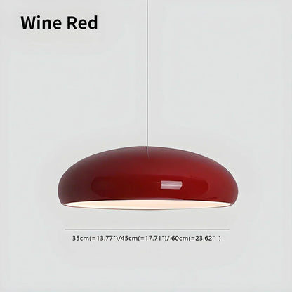 LED Overhead Fixture with Switchable Light Modes for Kitchen Islands, Dining Rooms & Open Living Spaces – Glossy Metal Round Ceiling Lamp in