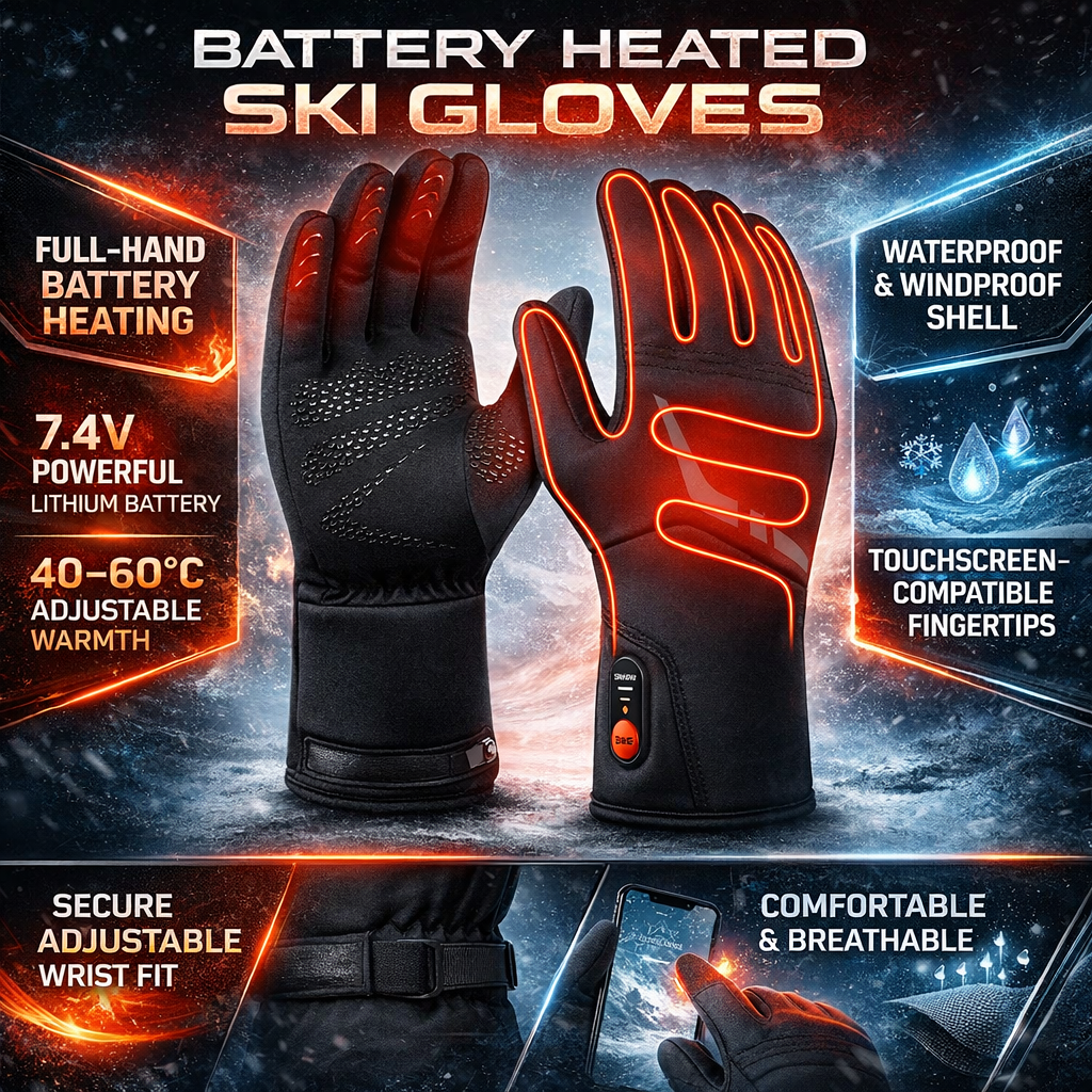Winter Essentials | Heated Gloves for Men & Women with Waterproof Design | Touchscreen Compatible for Ultimate Warmth
