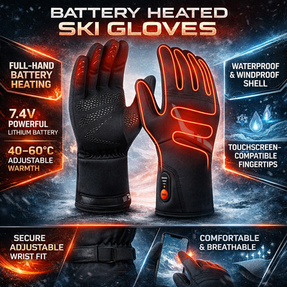 Winter Essentials | Heated Gloves for Men & Women with Waterproof Design | Touchscreen Compatible for Ultimate Warmth