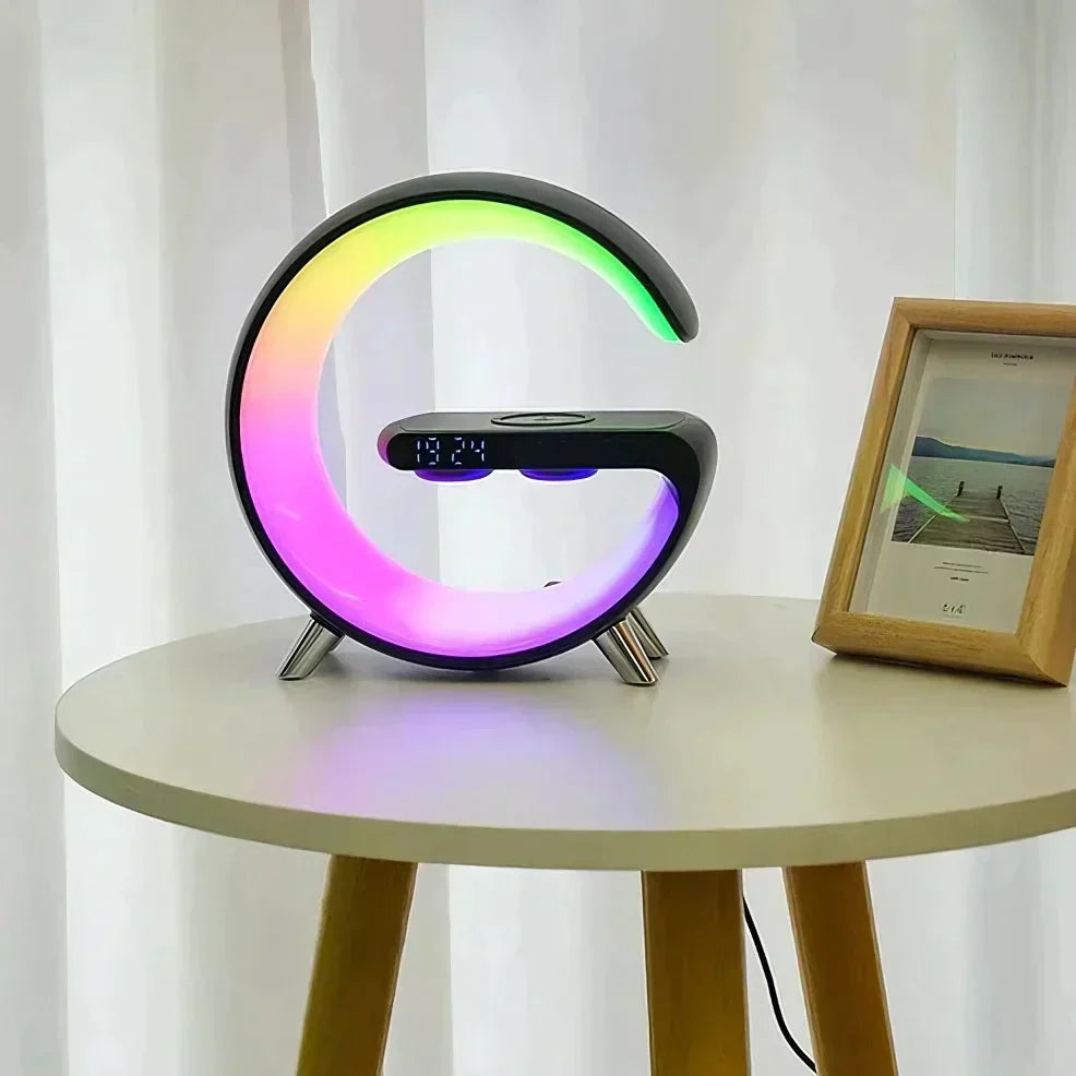 Sunrise Alarm Clock with Wireless Charging Pad, RGB Mood Light & Bluetooth Speaker