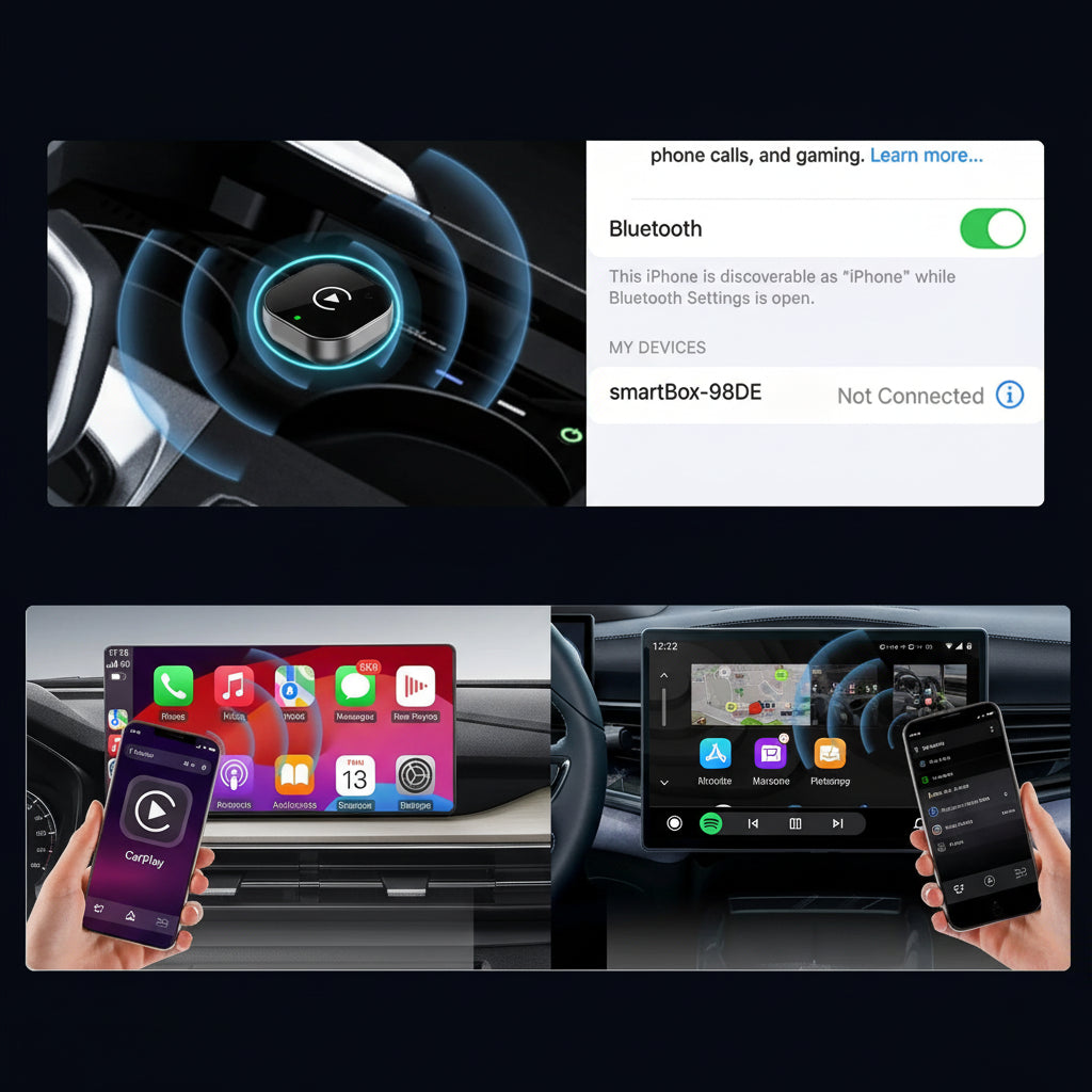 Wireless CarPlay & Android Auto Adapter | Plug & Play Design for Effortless Driving