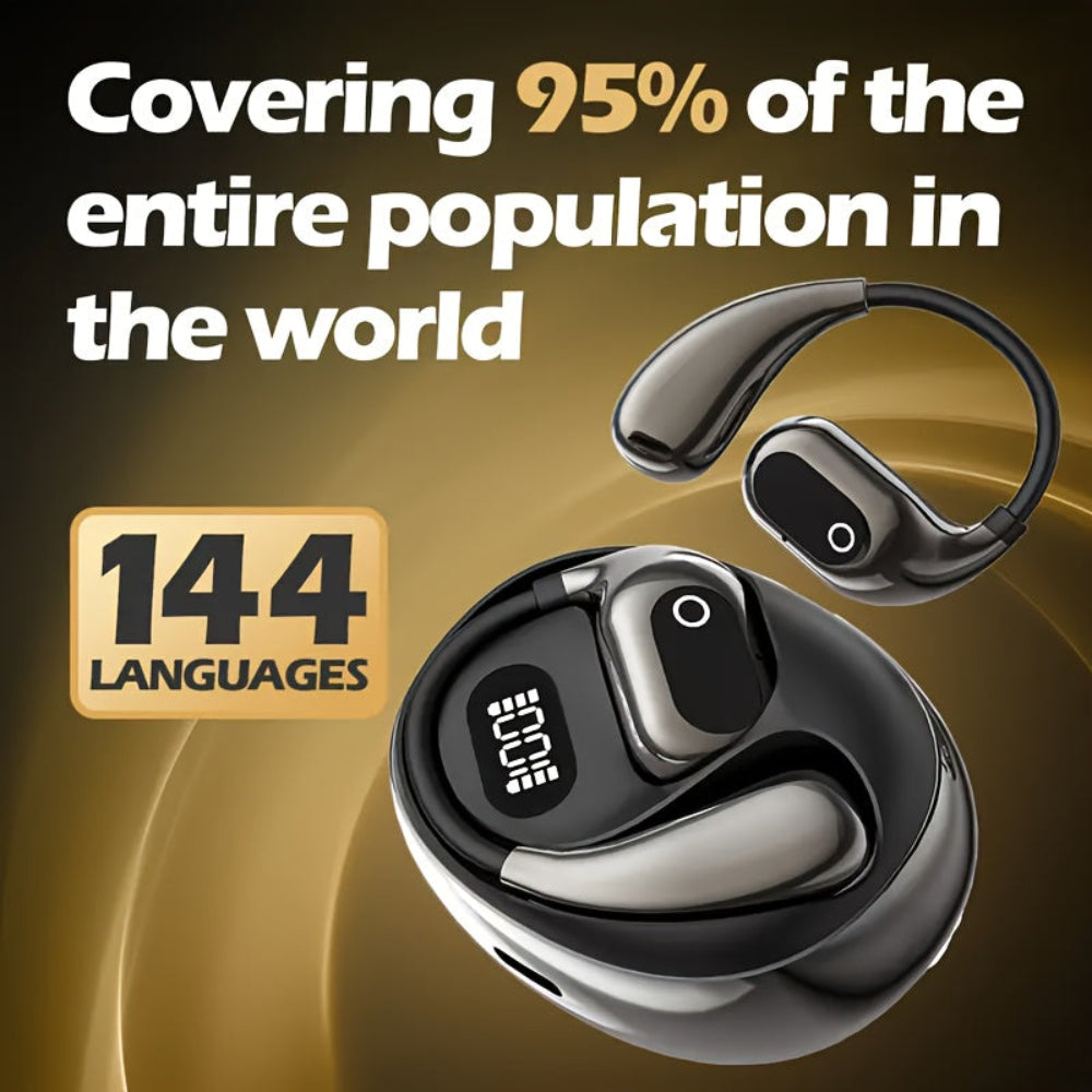 Wireless Earbuds Translator | Noise Cancelling Bluetooth Headset with Real-Time Translation | Comfortable Design for Multilingual Communication