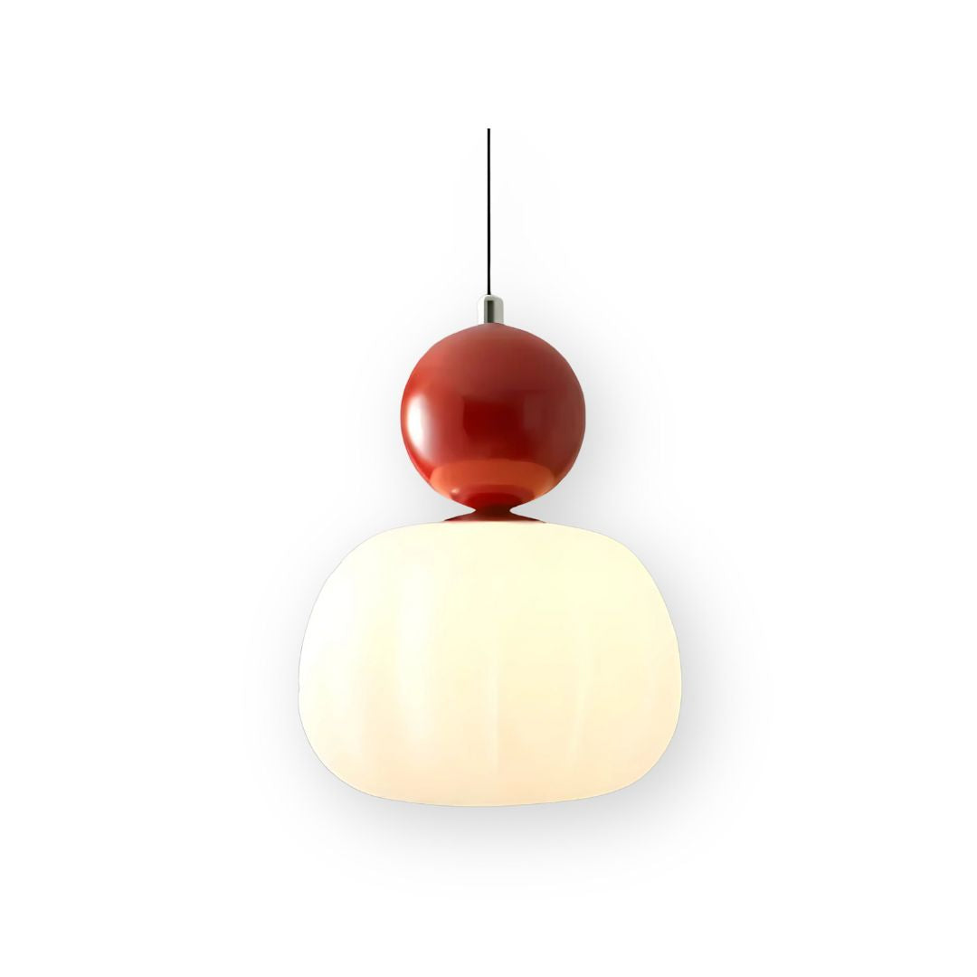 Spherical Hanging Light Fixture 6.3 Inch Beige PMMA Shade for Kitchen Island Dining Room Overhead Accent Modern Globe Ceiling Lamp Metal Fra