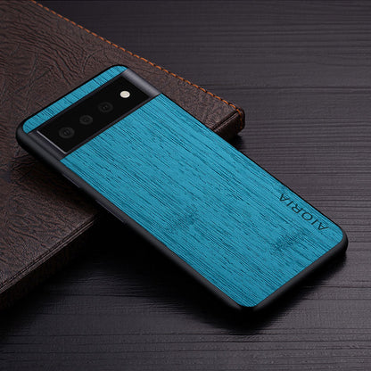 Google Pixel Natural Wood Grain Phone Case – Premium PU Leather with Raised Edge Protection for Screen & Camera