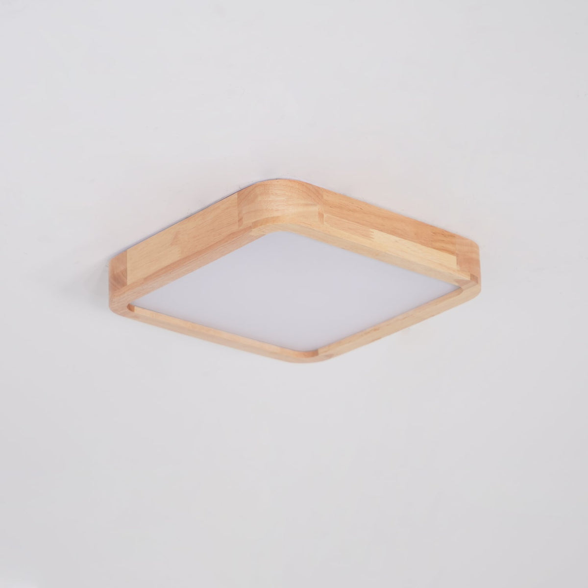 LED Flush Mount Ceiling Light with Rubberwood Frame & Dimmable Acrylic Panel for Bedroom Living Room Dining Room Kitchen Hallway Modern Mini