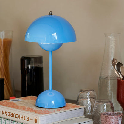 Portable Rechargeable LED Mushroom Lamp — Cordless Nightstand Light with 2000mAh Battery, Warm 3000K Glow for Bedroom, Living Room & Home Of