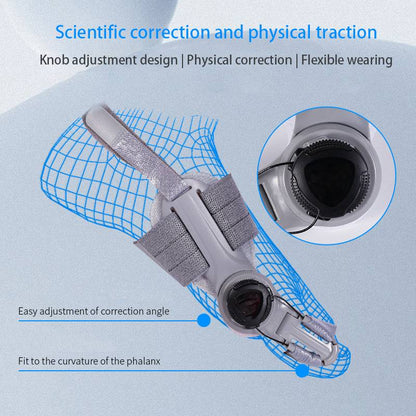 Adjustable Toe Straightener with Hinge System for Hallux Valgus Relief & Foot Alignment – Silicone Spacer for Day & Night Support