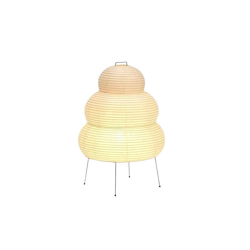Handcrafted Paper Shade Accent Lamp 10 in Wide Warm Glow LED Bedside Nightlight for Bedroom Office Desktop Reading Nook Minimalist Japanese