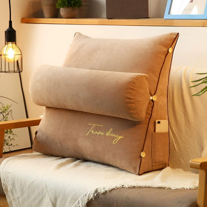 Ravenna Reading Pillow - Ergonomic Backrest for Bed, Soft Polyester Cover