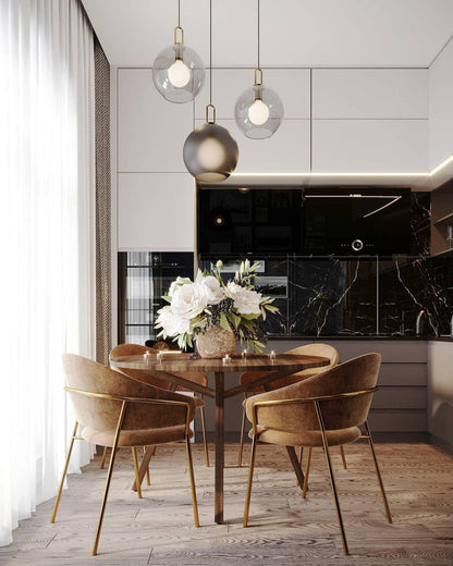 Glass Globe Hanging Light Fixture with Adjustable Cord for Dining Room Kitchen Island Bedroom Modern Minimalist Ceiling Pendant Lamp