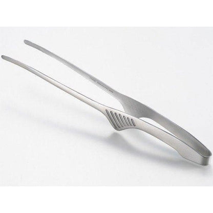 Stainless Steel BBQ Tongs 9.4 Inch Raised Tip Design for Korean Grill Tabletop Cooking Raw Meat Handling Kitchen Utensil