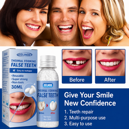 Temporary Tooth Repair Kit for Chipped Gaps Missing Teeth at Home Moldable Resin Filler Natural White Cosmetic Dental Fix Adults Kids Senior