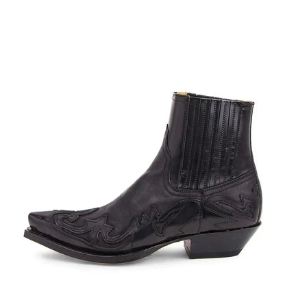 Men's Leather Western Boots with Heel | Classic Cowboy Style Boot for Everyday Wear & Night Out | Durable PU Construction