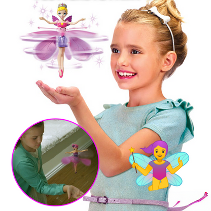 Flying Fairy Toy with Hand Motion Sensor & LED Lights for Kids Bedroom Play Indoor Rechargeable Hovering Doll Gift for Girls Age 5+