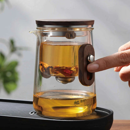 Portable Glass Tea Infuser Set with Case 11 fl oz Borosilicate Teapot Cups for Camping Hiking Travel Office Loose Leaf Brewing Kit