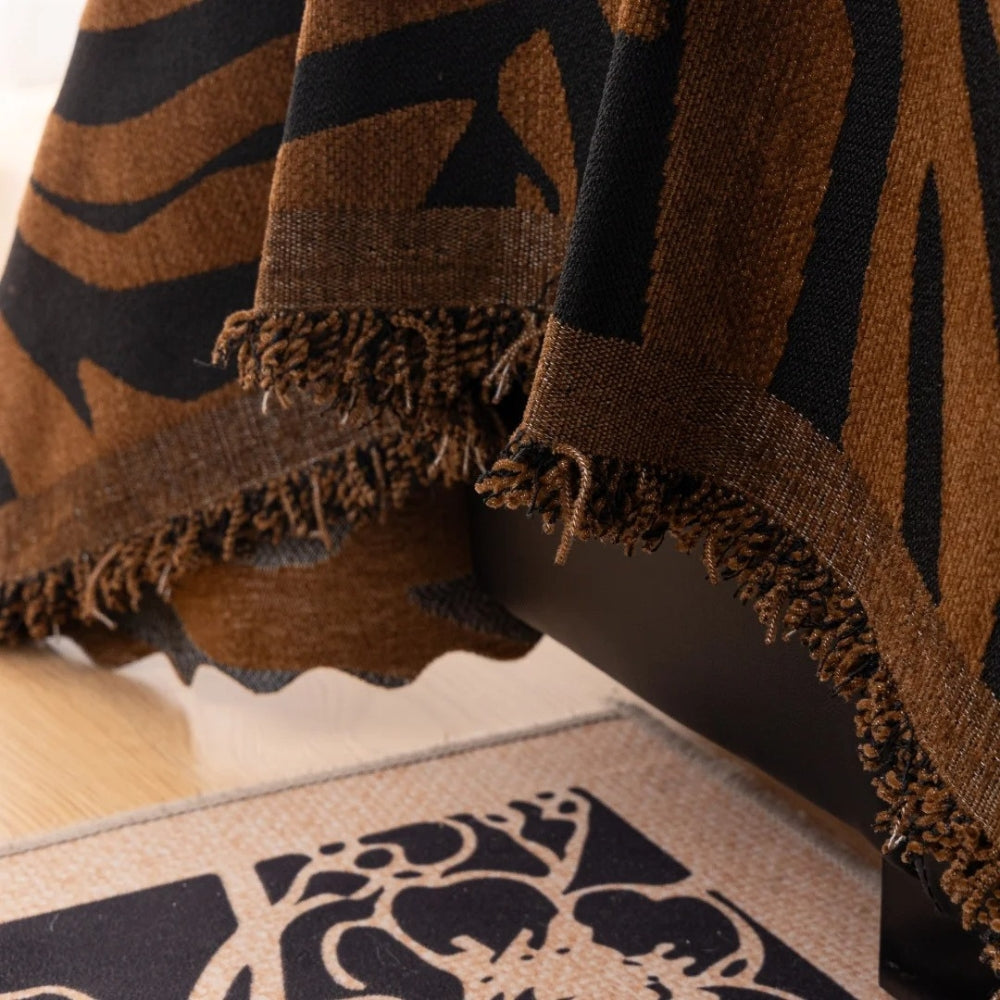 Zentara Sofa Cover - Chenille, Zebra Patterned Slipcover
