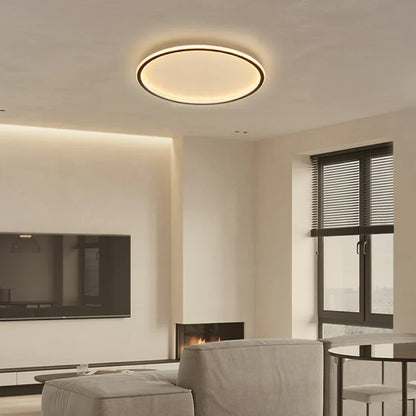 Round LED Flush Mount Ceiling Light 12in 16in 20in Metal Fixture Dimmable Color Temperature Living Room Bedroom Office Hallway