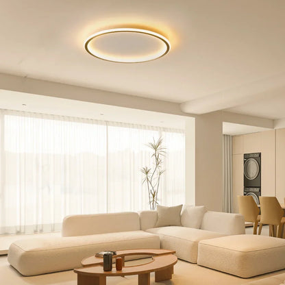 Round LED Flush Mount Ceiling Light 12in 16in 20in Metal Fixture Dimmable Color Temperature Living Room Bedroom Office Hallway