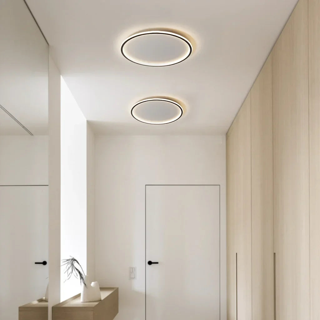 Round LED Flush Mount Ceiling Light 12in 16in 20in Metal Fixture Dimmable Color Temperature Living Room Bedroom Office Hallway