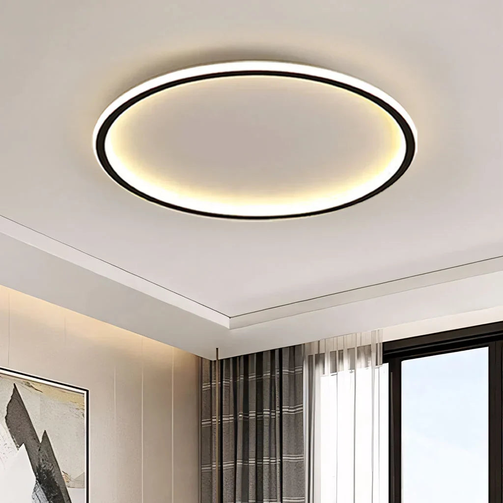 Round LED Flush Mount Ceiling Light 12in 16in 20in Metal Fixture Dimmable Color Temperature Living Room Bedroom Office Hallway