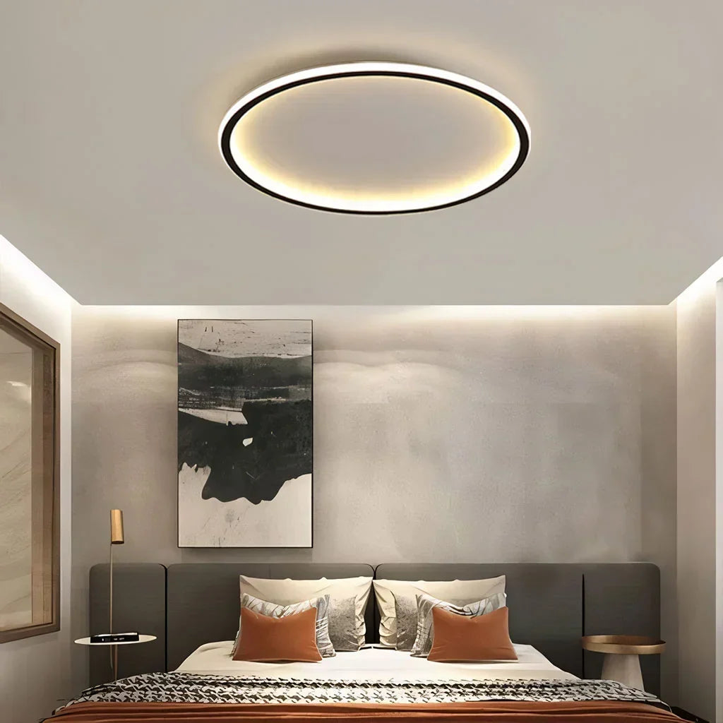 Round LED Flush Mount Ceiling Light 12in 16in 20in Metal Fixture Dimmable Color Temperature Living Room Bedroom Office Hallway
