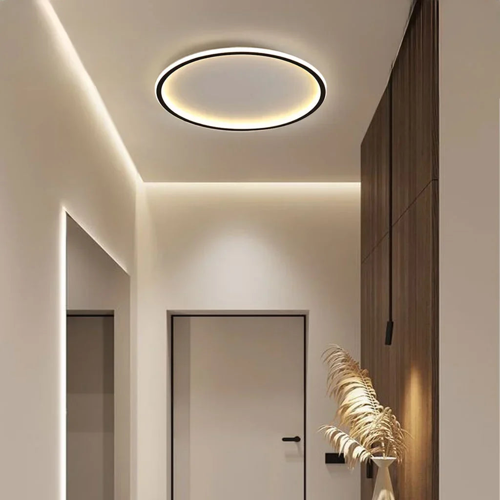Round LED Flush Mount Ceiling Light 12in 16in 20in Metal Fixture Dimmable Color Temperature Living Room Bedroom Office Hallway