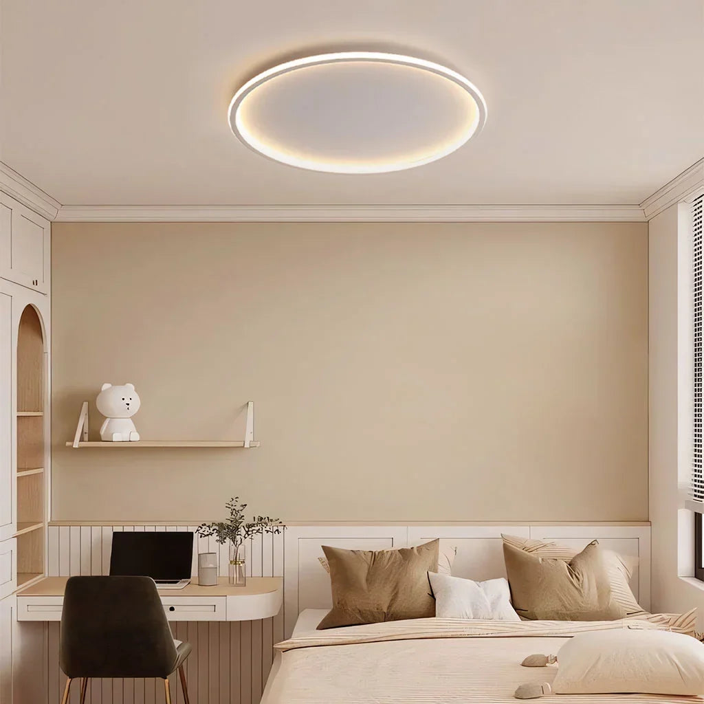 Round LED Flush Mount Ceiling Light 12in 16in 20in Metal Fixture Dimmable Color Temperature Living Room Bedroom Office Hallway