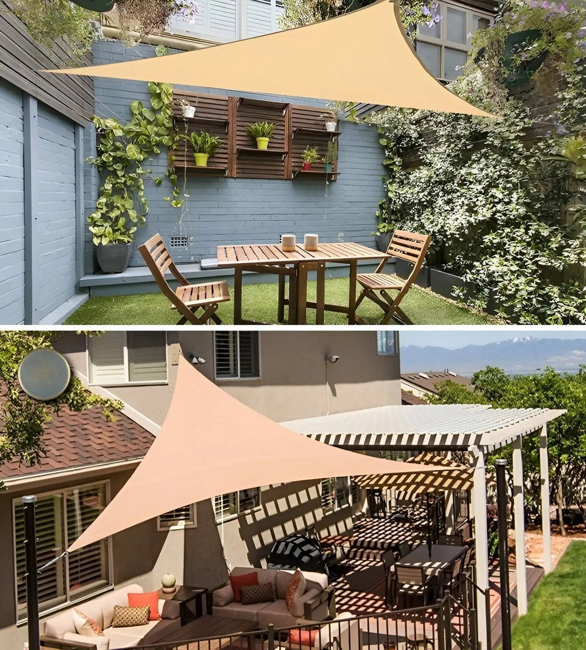 Waterproof Triangle Shade Sail with UV Protection for Patio, Yard & Pool | Durable Outdoor Canopy Sun Blocker