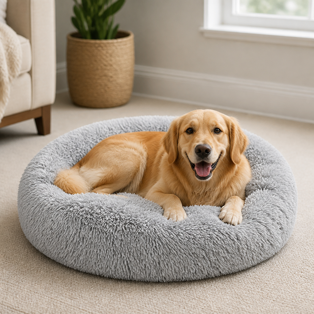 Ortekor Calming Plush Donut Dog Bed