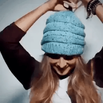 Beanie Ponytail Hole Soft Stretchy Acrylic