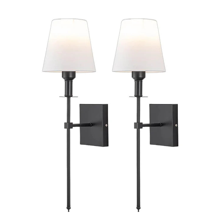 Cordless Battery-Powered Sconce with Remote 23 in Iron Fabric Indoor Outdoor Adjustable Reading Wall Light for Bedroom Living Room Patio Gar