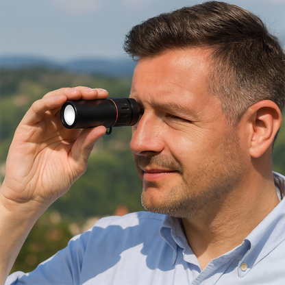 Compact Monocular Telescope with Manual Focus – Lightweight Optical Viewer for Wildlife Watching, Hiking & Travel – Waterproof Spotting Scop
