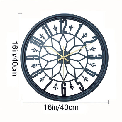 Ivy Vintage Wall Clock - Handcrafted Metal, Silent Movement Decor