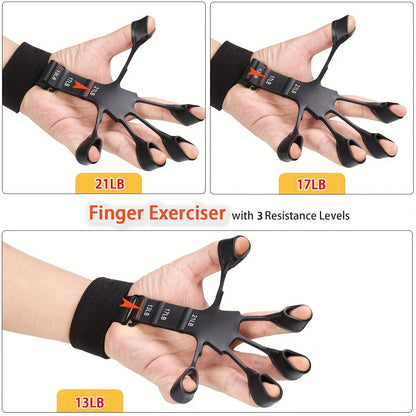 Hand Grip Strengthener Kit 5-Piece Training Set for Fingers Forearms Wrists Rehabilitation Therapy Workout Tools Musicians Athletes