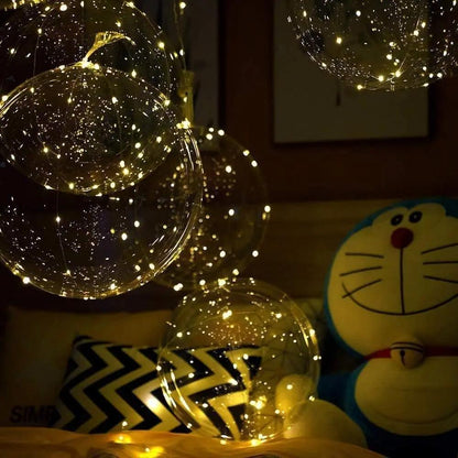 Illuminated Clear Balloons with Warm White LED String Lights 18 Inch Set of 10 Battery Powered for Birthdays Weddings Baby Showers Garden Pa