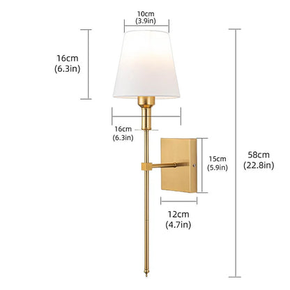 Cordless Battery-Powered Sconce with Remote 23 in Iron Fabric Indoor Outdoor Adjustable Reading Wall Light for Bedroom Living Room Patio Gar
