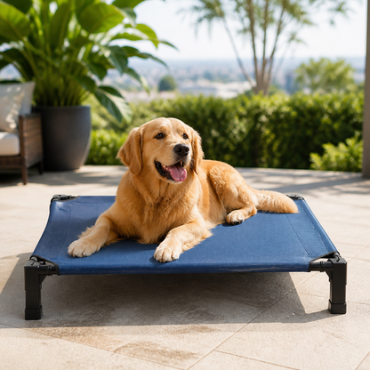 Ortekor Elevated Aluminum Outdoor Dog Bed (Removable Canopy)