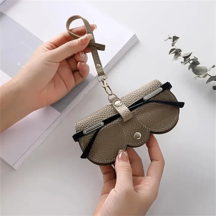Slim Faux Leather Eyewear Sleeve Protector Case for Travel Purse Bag Storage Gray Black Brown Orange Coffee