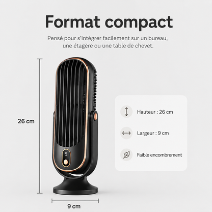 Dual Motor Desk Fan with 720° Rotation, 5 Speed Settings & USB Rechargeable Battery – Whisper-Quiet Personal Cooling Tower for Office