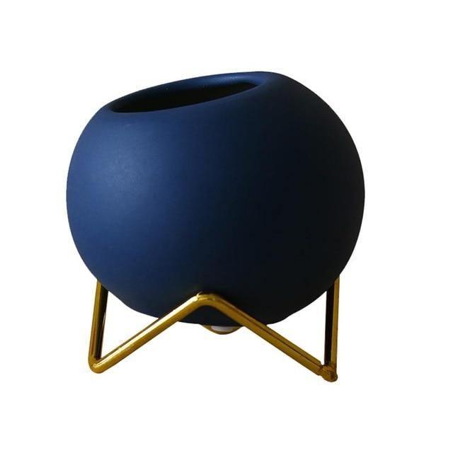 Vibrant Hues Ceramic Planter Pots with Stand