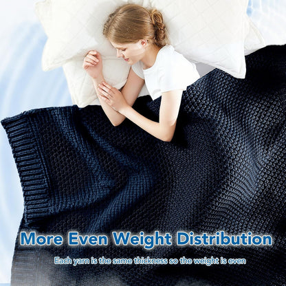 Cozy Comfort | Knitted Weighted Blanket with Cooling Microfiber | All-Season Softness for Ultimate Relaxation