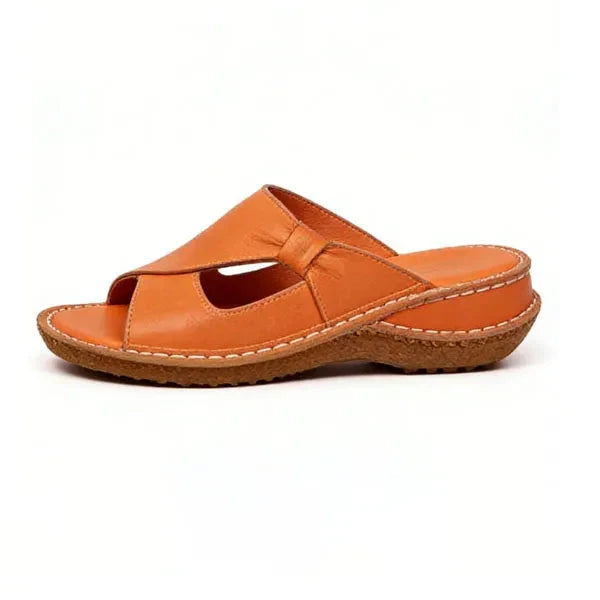 Women's Arch Support Sandals Genuine Leather Cushioned Footbed Slip-Resistant Summer Footwear for Walking Casual Everyday Wear