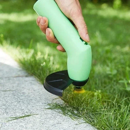 Battery-Powered Handheld Lawn Edger with Adjustable Extension Pole for Trimming Grass Around Trees Fences Flower Beds Garden Borders