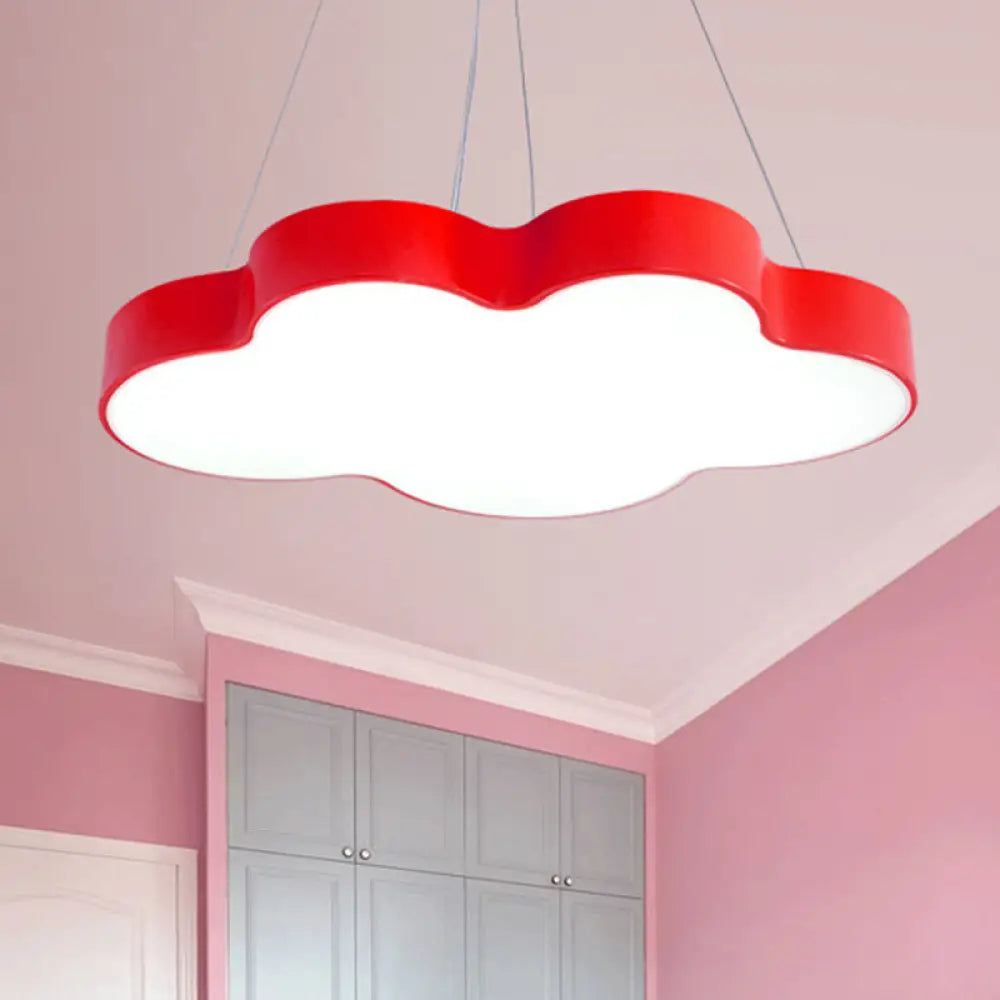 Cloud-Shaped LED Pendant Light for Kids Room, Nursery Overhead Fixture, Dimmable Acrylic Ceiling Lamp for Bedroom, Playroom Children's