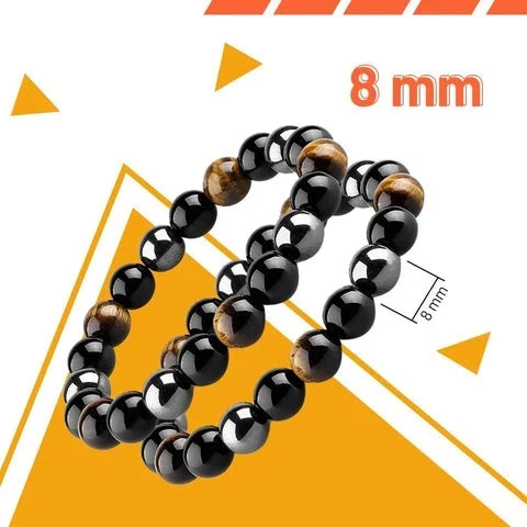 Anklet Tiger Eye Obsidian Hematite Magnetic Therapy