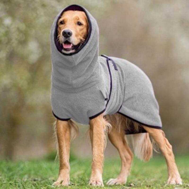 Microfiber Dog Bathrobe with Adjustable Buckle & Neck – Quick-Dry Towel Robe for Cats & Dogs, All Sizes – Machine Washable Pet Drying Coat