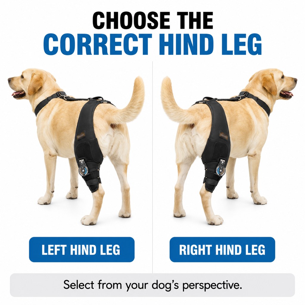 Ortekor Adjustable Hinged Dog Knee Brace for Daily Walks - Rear Leg Support for Unsteady Steps