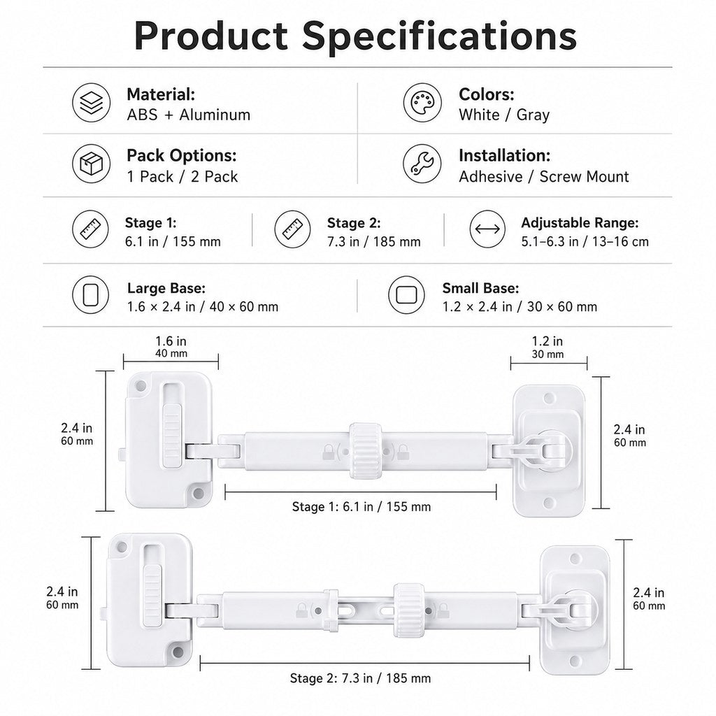 Ortekor Adjustable Pet Door Latch for Litter Rooms - Let Cats In & Help Keep Dogs Out