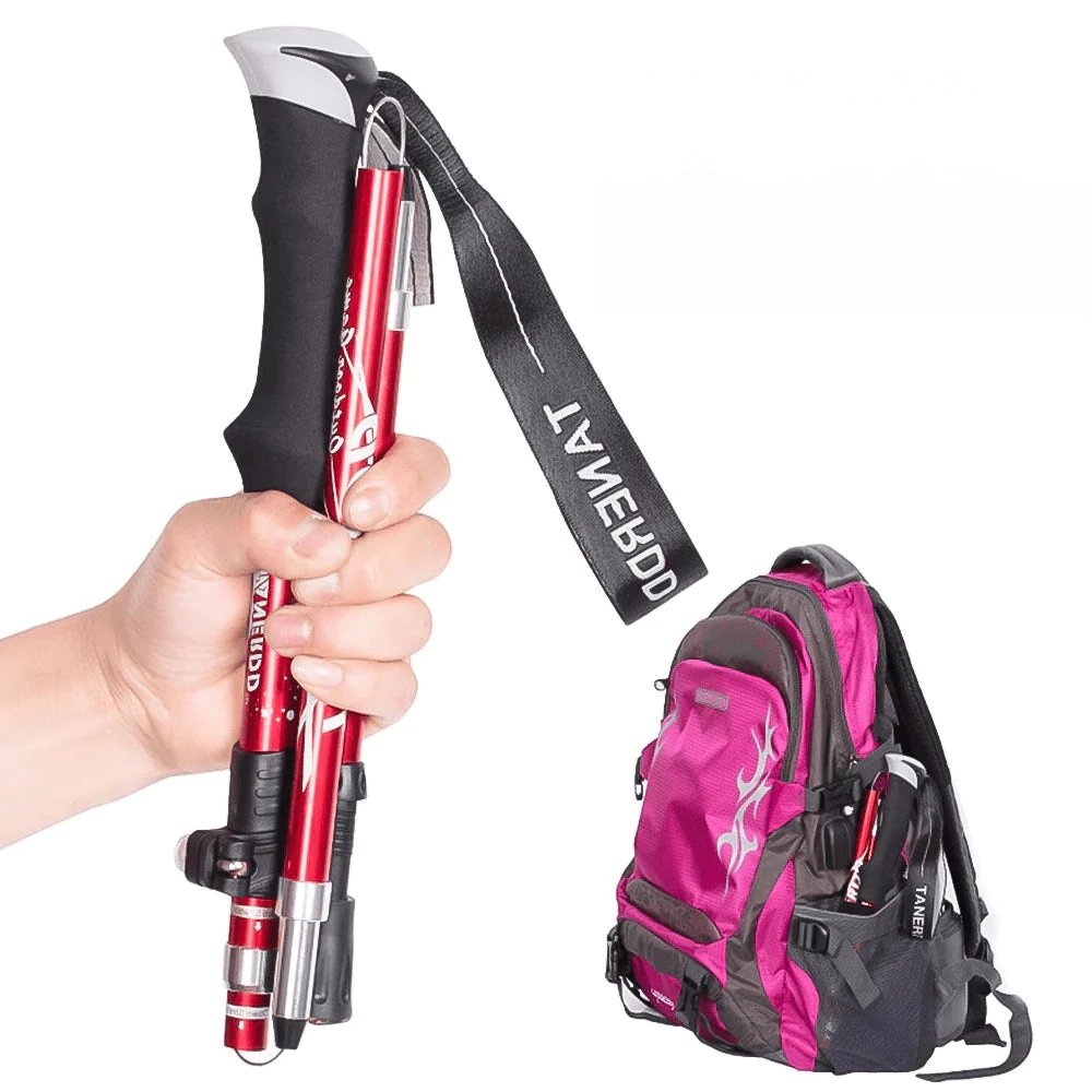Collapsible Hiking Sticks with Height Lock – Shock-Absorbing Trail Poles for Stability & Joint Support on Steep Terrain | Lightweight
